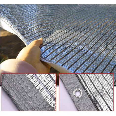 Sun Shade Cloth Reflective Aluminet Shade Netting Cover With Grommets Sunblock Sunshade Mesh (2mx3 M)