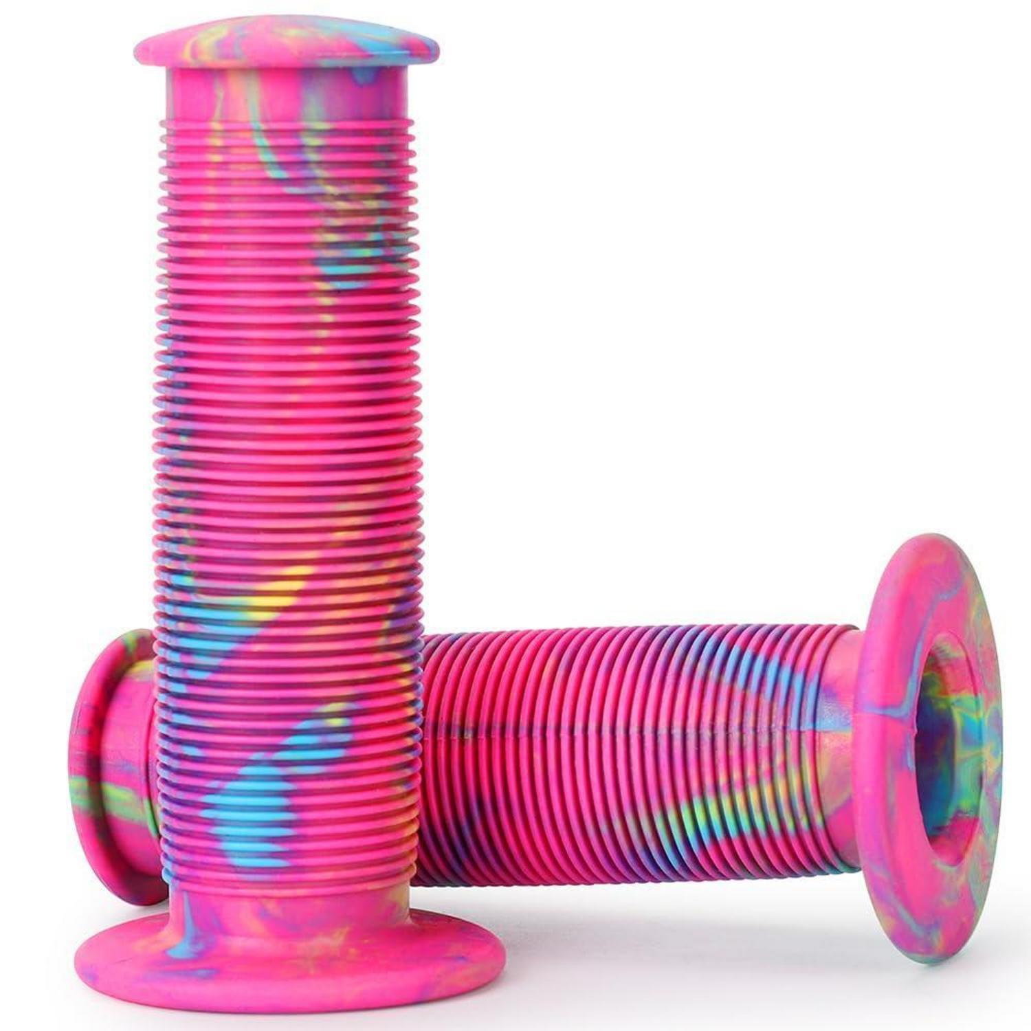 Kinder Fahrradgriffe 105mm, Prallschutz, Pink/gelb, Für Roller & Laufrad