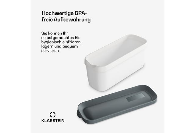 Klarstein Eisbehälter Für Speiseeis – 2x 1,5l, Mit Deckel, Spülmaschinenfest, Kunststoff, Für Selbstgemachtes Eis, Joghurt Und Slush-eis, Stapelbar, Passend Für Klarstein Maschinen