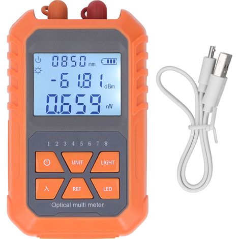 测试eur De Puissance Fibre Optique -70 À +6dbm, 650nm, 15km, Batterie Lithium Rechargeable, Localisateur De Défauts Visuels 2 En 1 Pour Câble Fibre
