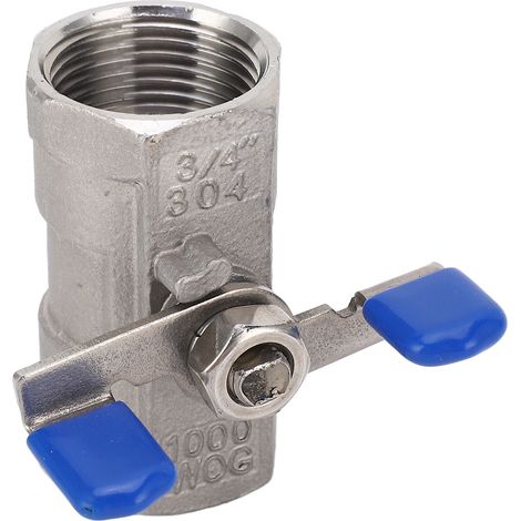 Ball Valve Straight Full Port 3/4in Female Thread Pipe Fitting 1000psi Stainless Steel