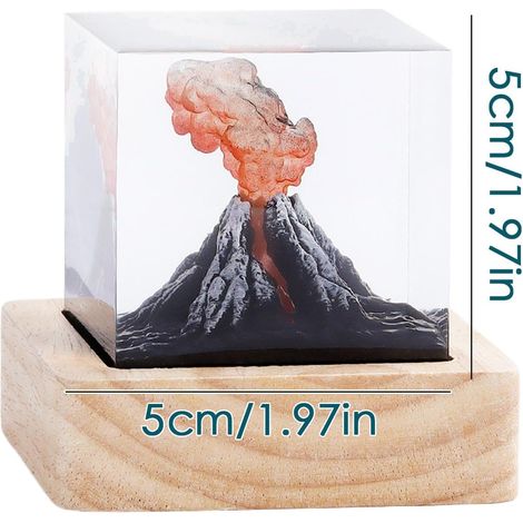 Volcano Lamp, Night Light, Novelty Lighting, Resin Night Lamp, Ambient Light, Desktop Ornaments, Realistic Room Decor, Bedroom Night Lamp, Living Room Lighting, Volcano Desktop Light