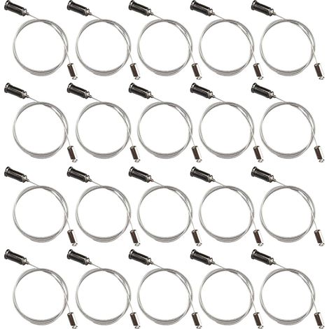 Hexagon Light Cable, Suspension Wire Rope, Pendant Light Hanging Kit, High Strength Iron Material, Ideal For Ceiling Mount Use, 39.37 Inches, Silver Color, 20 Pieces