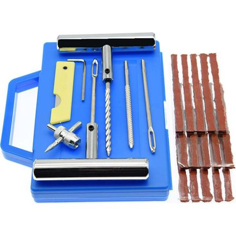 Car Tire Repair Kit 23 Piece – Rubber Strip Quick Emergency Repair Tool – Automotive Puncture Fix Kit