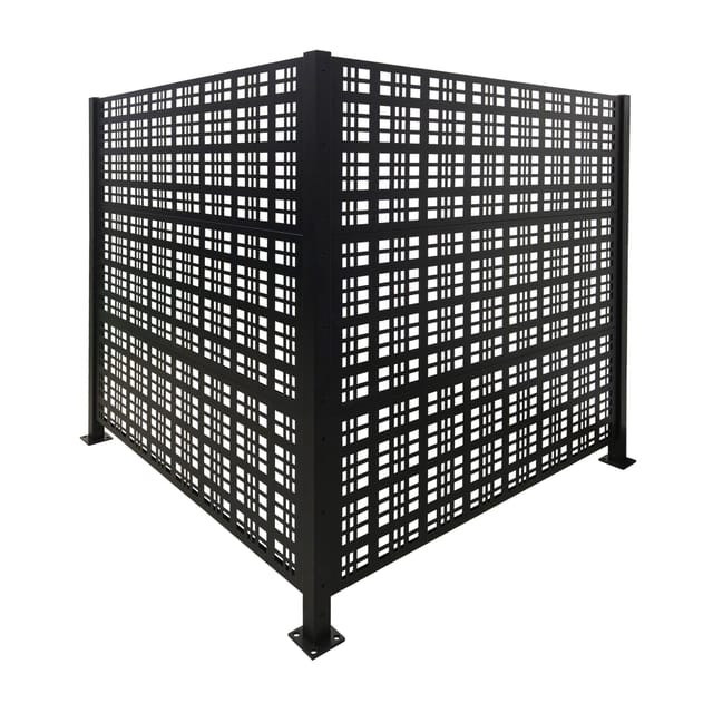 Relaxdays Mülltonnenverkleidung, Square, 2 Paneele Je Hxb 120 X 120 Cm, Modularer Sichtschutz, Mülltonnenzaun, Schwarz