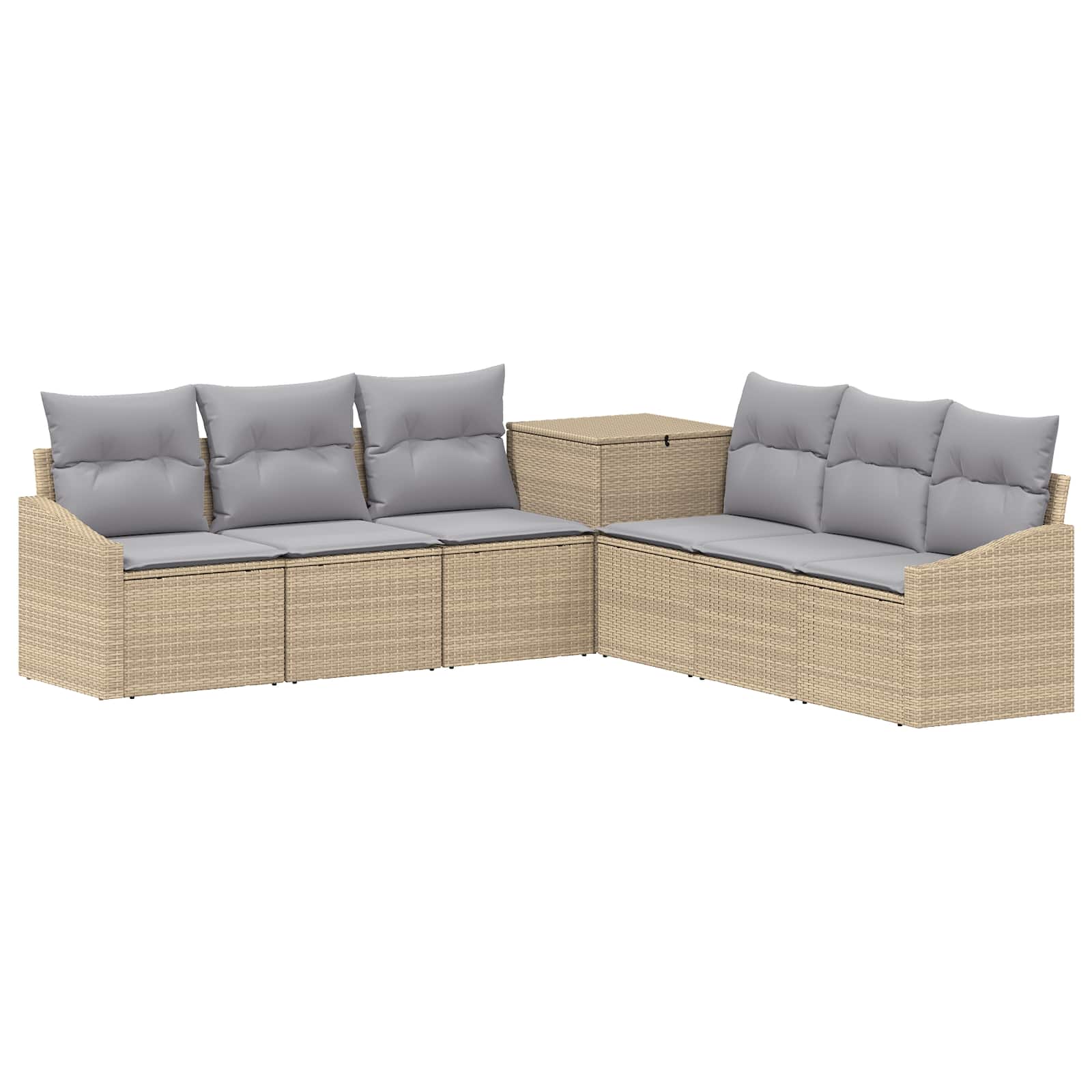 Sofa Set 7 Stk. Beige Und Hellgrau 123 X 62 X 69 Cm Vidaxl