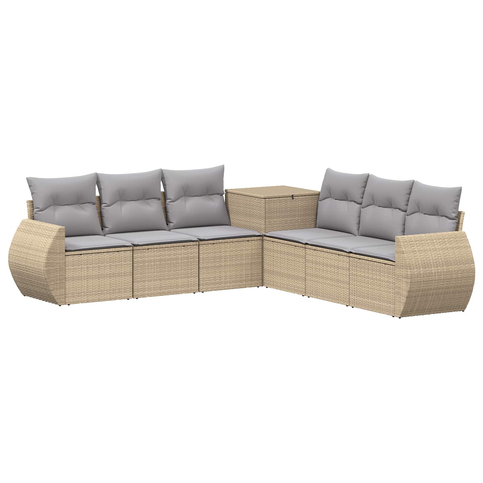 Sofa Set 7 Stk. Beige Und Hellgrau 243 X 243 X 85 Cm Vidaxl