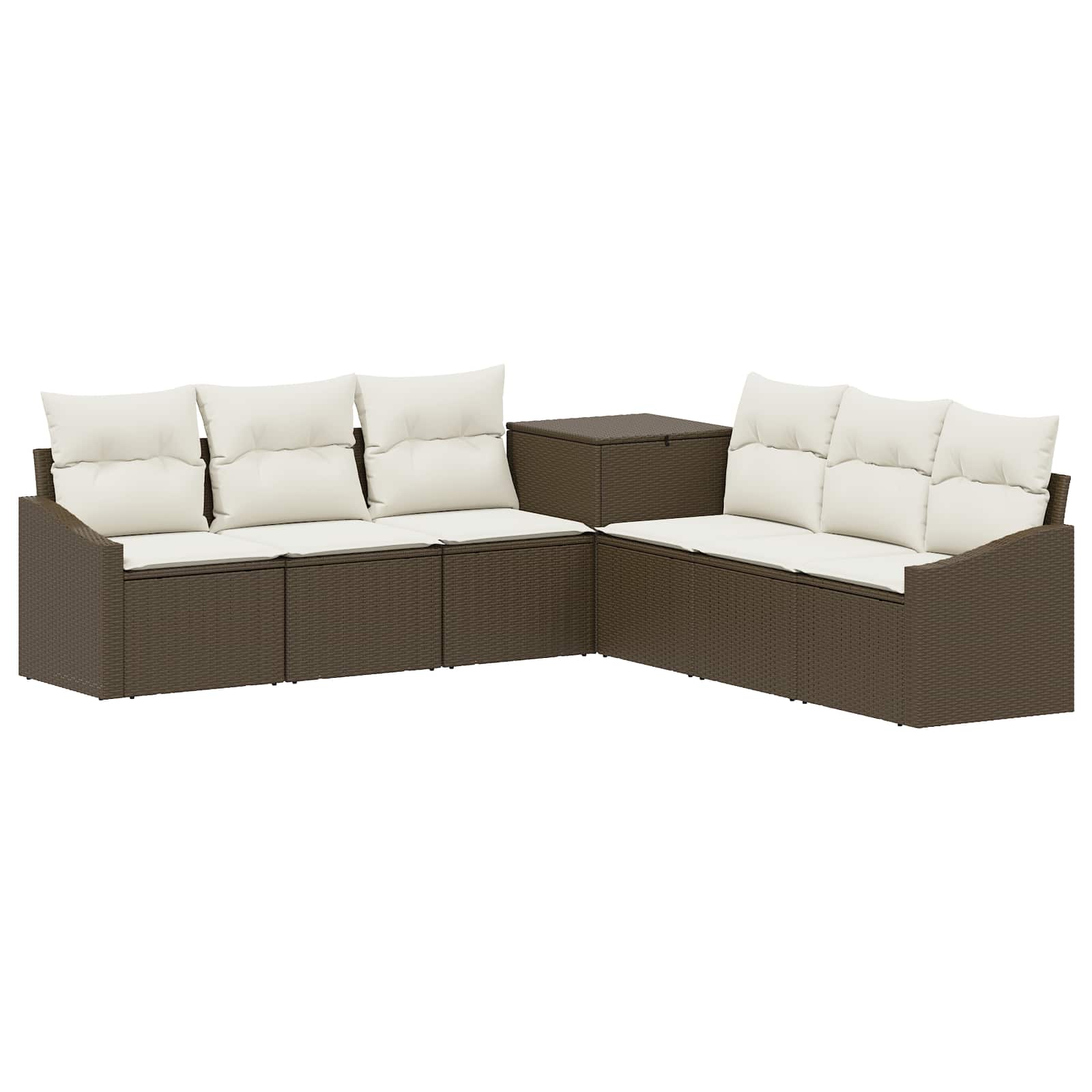 Sofa Set 7 Stk. Braun Und Creme Weiß 123 X 62 X 69 Cm Vidaxl