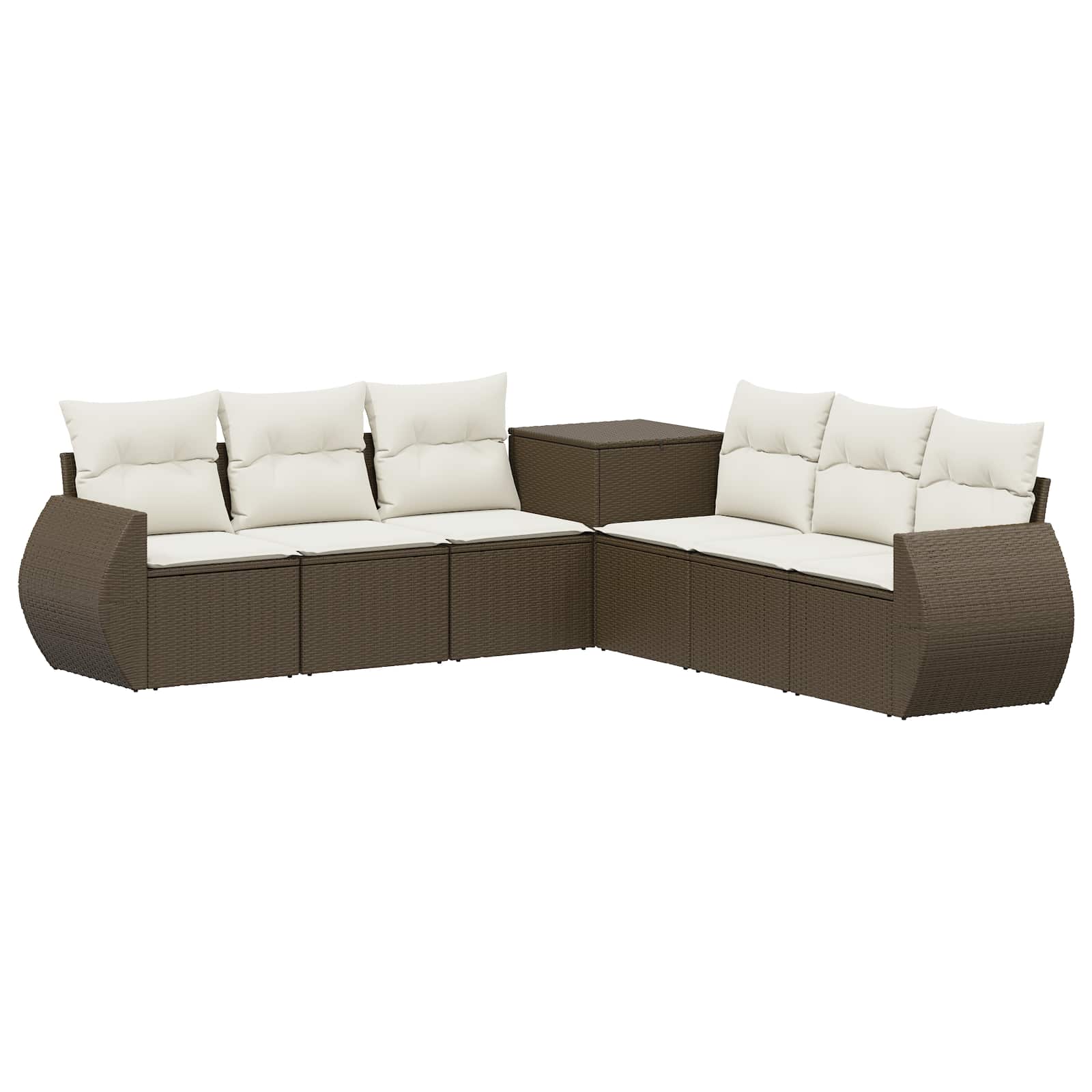 Sofa Set 7 Stk. Braun Und Creme Weiß 243 X 243 X 85 Cm Vidaxl