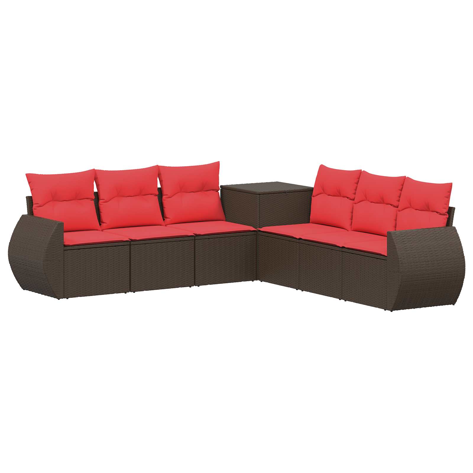 Sofa Set 7 Stk. Braun Und Rot 243 X 243 X 85 Cm Vidaxl