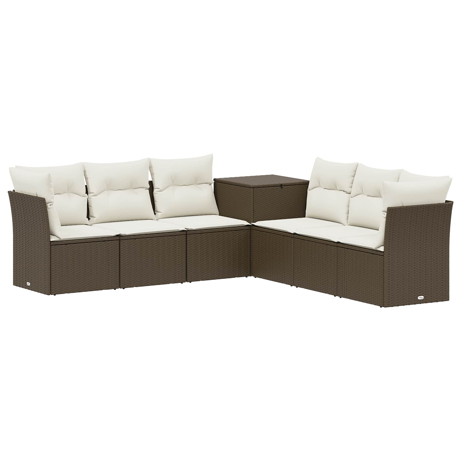 Sofa Set 7 Stk. Braun Und Creme Weiß 234 X 234 X 85 Cm Vidaxl