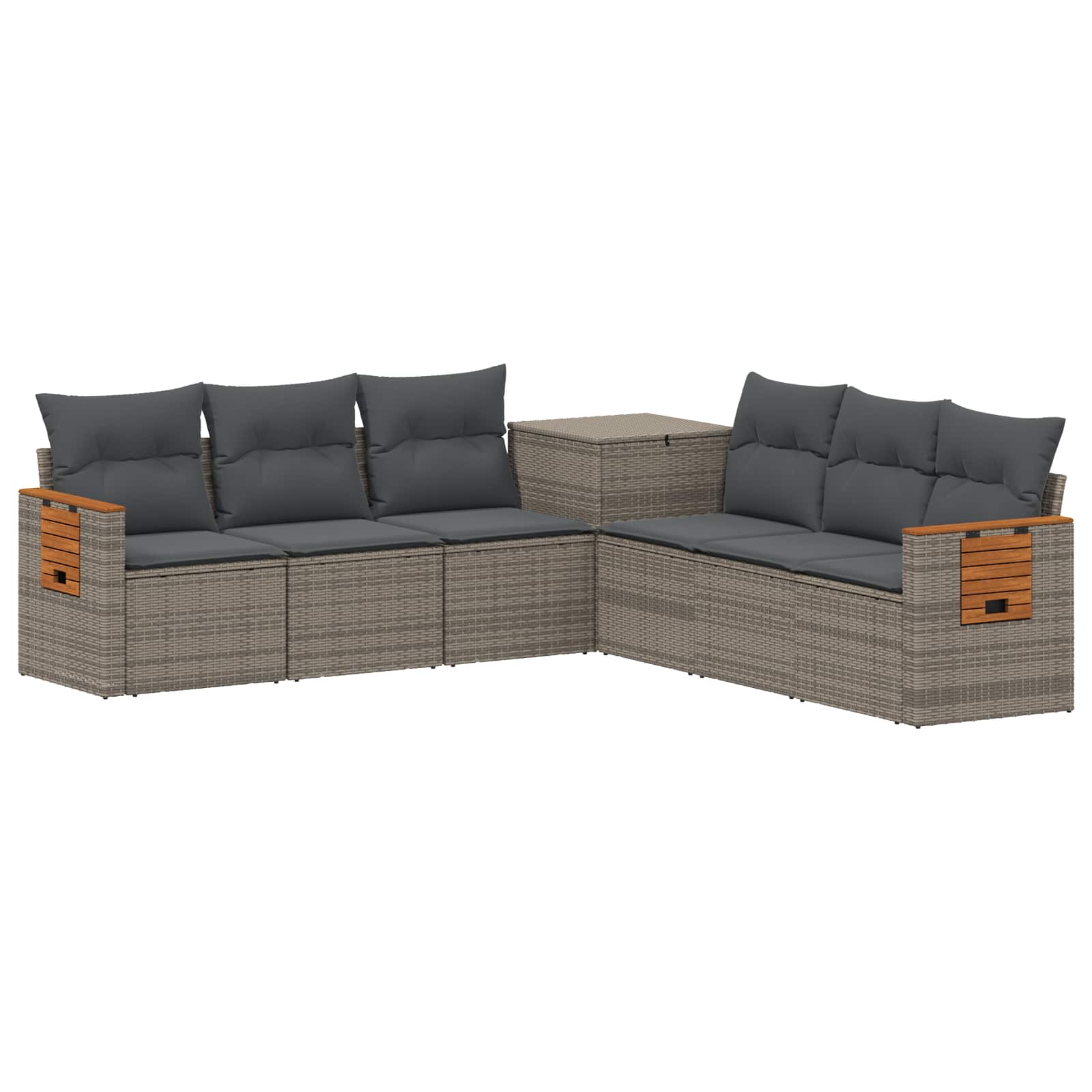 Sofa Set 7 Stk. Grau Und Dunkelgrau 123 X 62 X 69 Cm Vidaxl