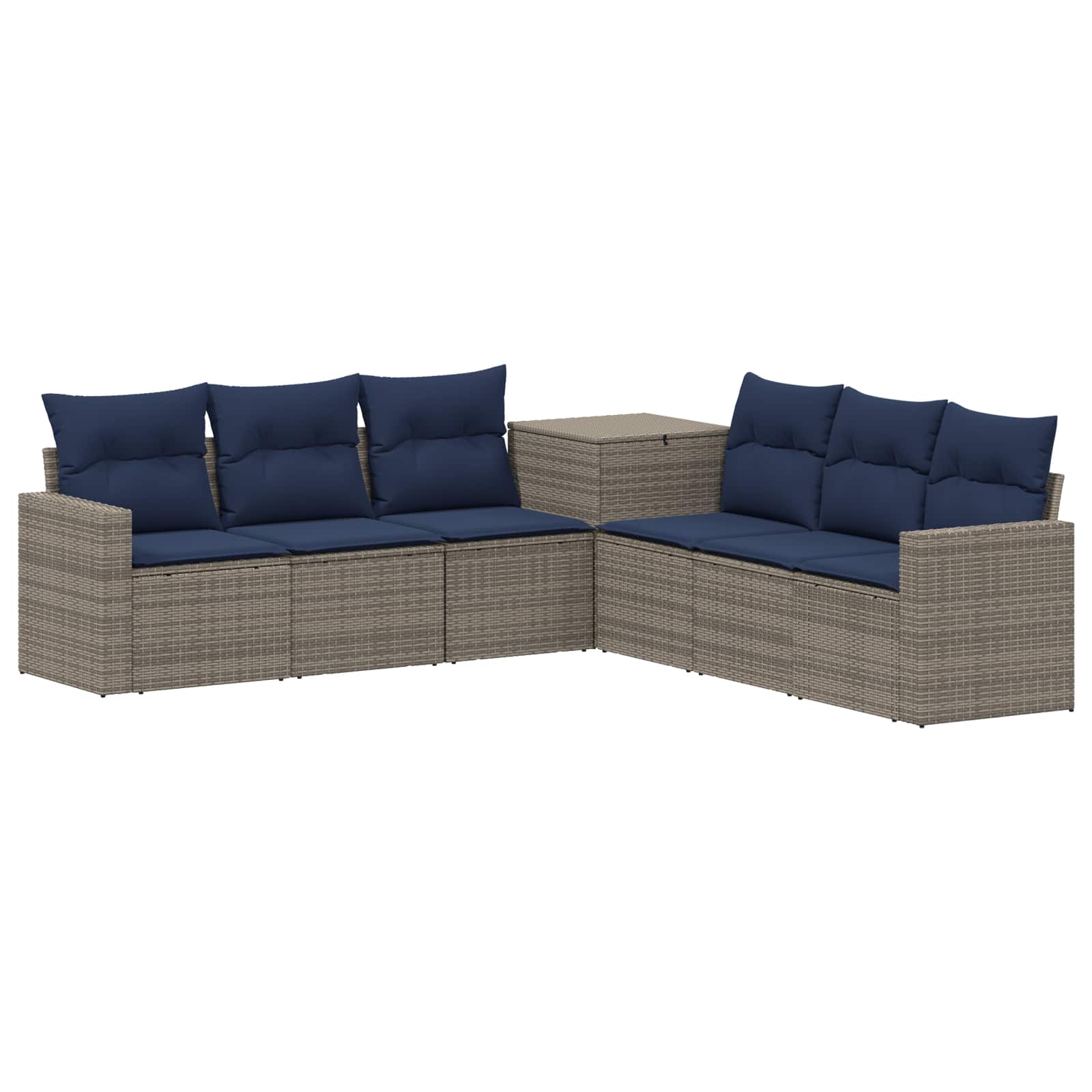 Sofa-set 7 Stk. Grau Und Marineblau 55 X 55 X 69 Cm Vidaxl