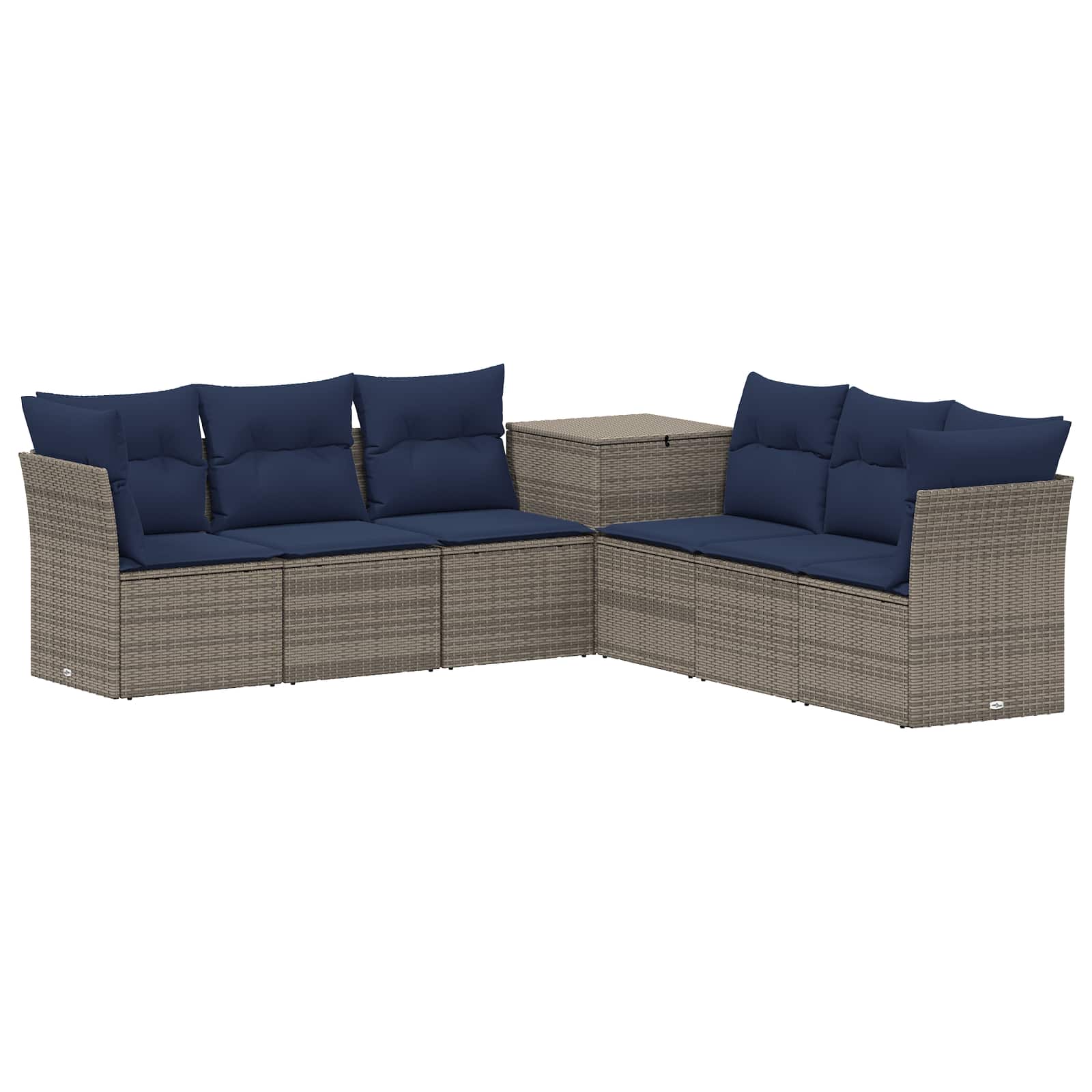Sofa Set 7 Stk. Grau Und Marineblau 234 X 234 X 85 Cm Vidaxl