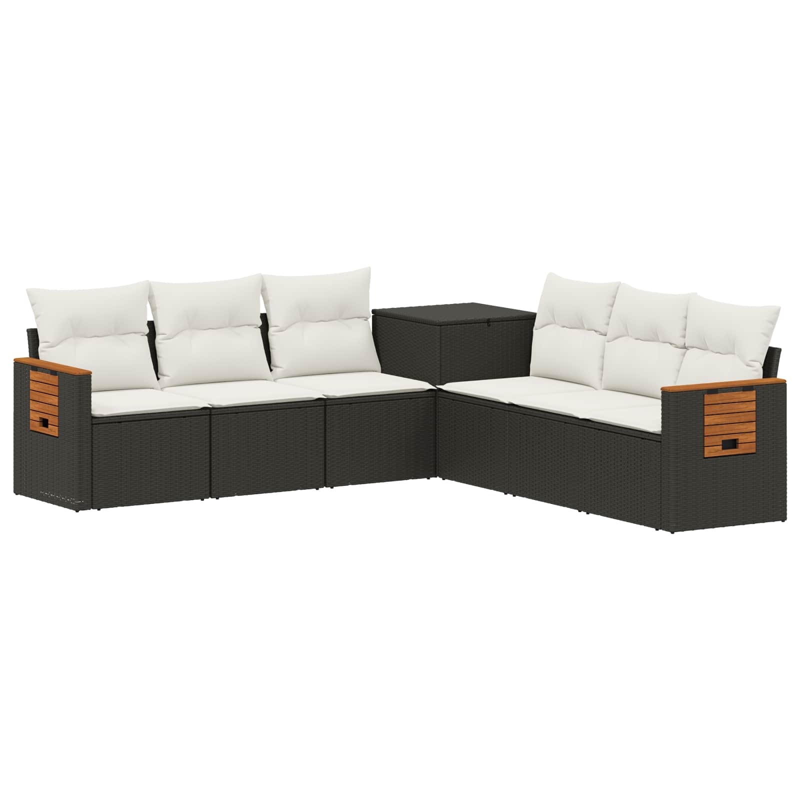 Sofa Set 7 Stk. Schwarz Und Cremeweiß 123 X 62 X 69 Cm Vidaxl