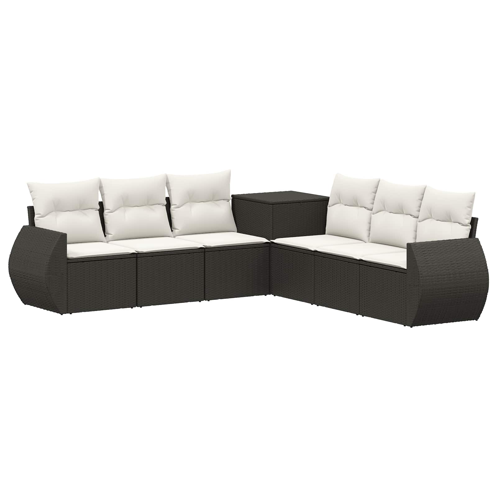Sofa Set 7 Stk. Schwarz Und Cremeweiß 243 X 243 X 85 Cm Vidaxl