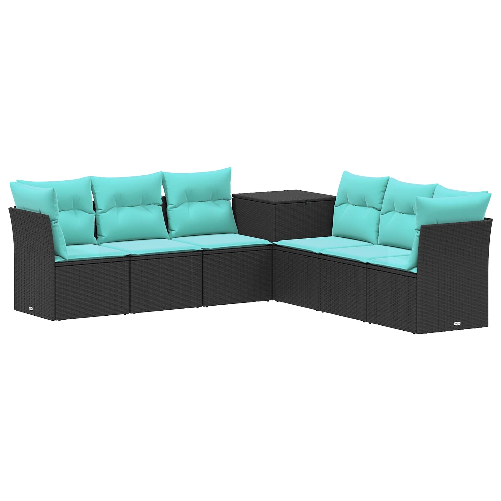 Sofa Set 7 Stk. Schwarz Und Blau 234 X 234 X 85 Cm Vidaxl