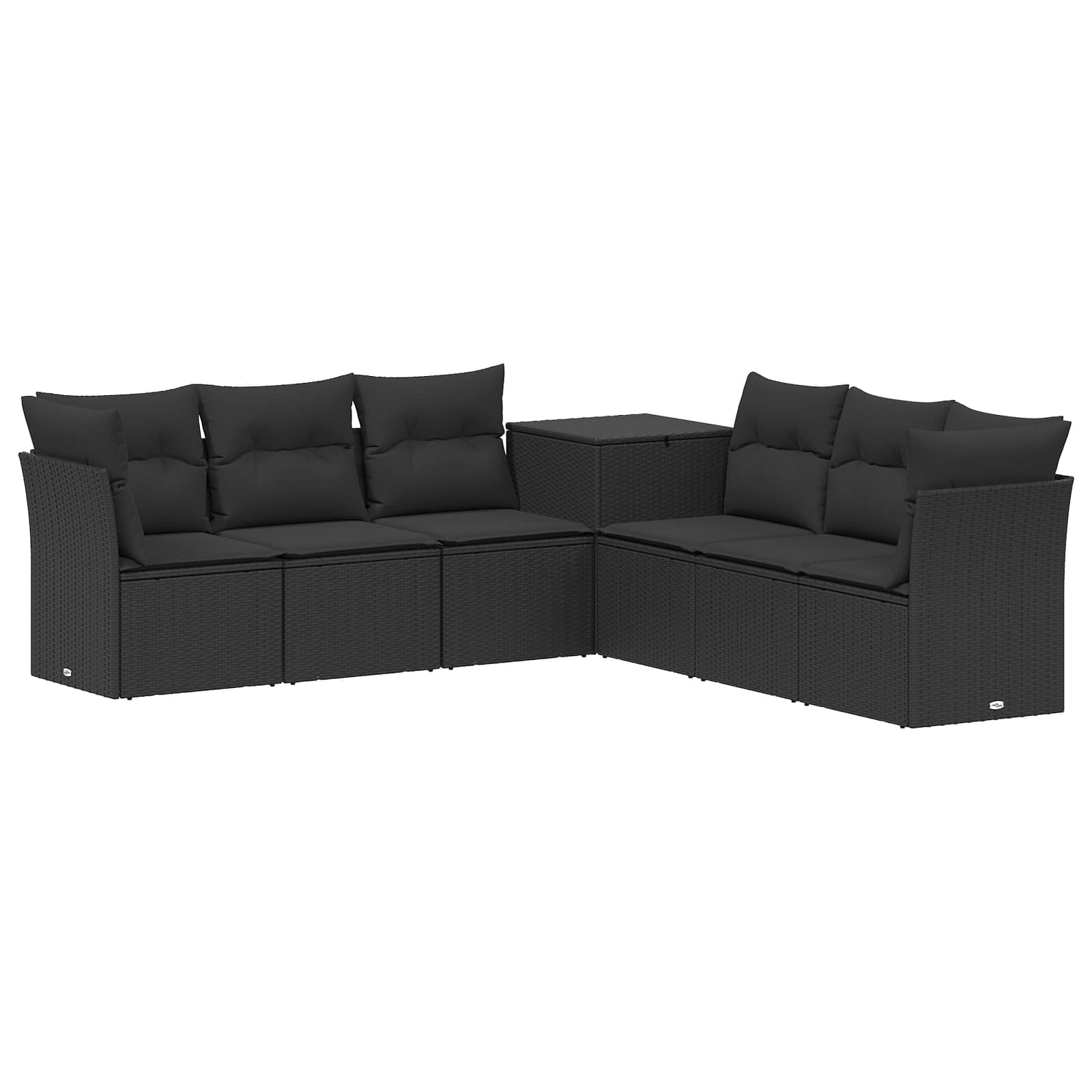 Sofa Set 7 Stk. Schwarz 234 X 234 X 85 Cm Polyrattan Und Stahl Vidaxl