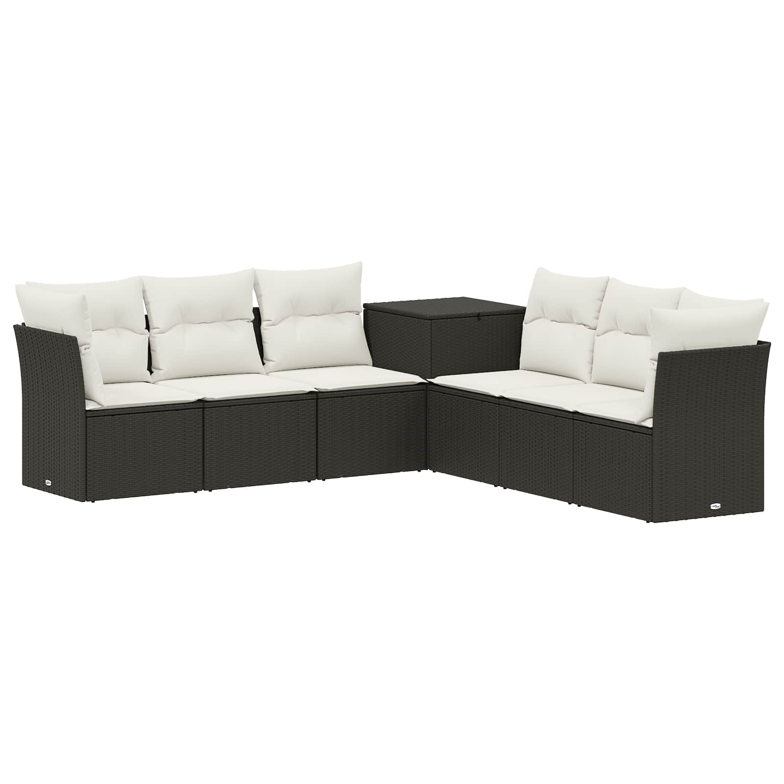 Sofa Set 7 Stk. Schwarz Und Cremeweiß 234 X 234 X 85 Cm Vidaxl