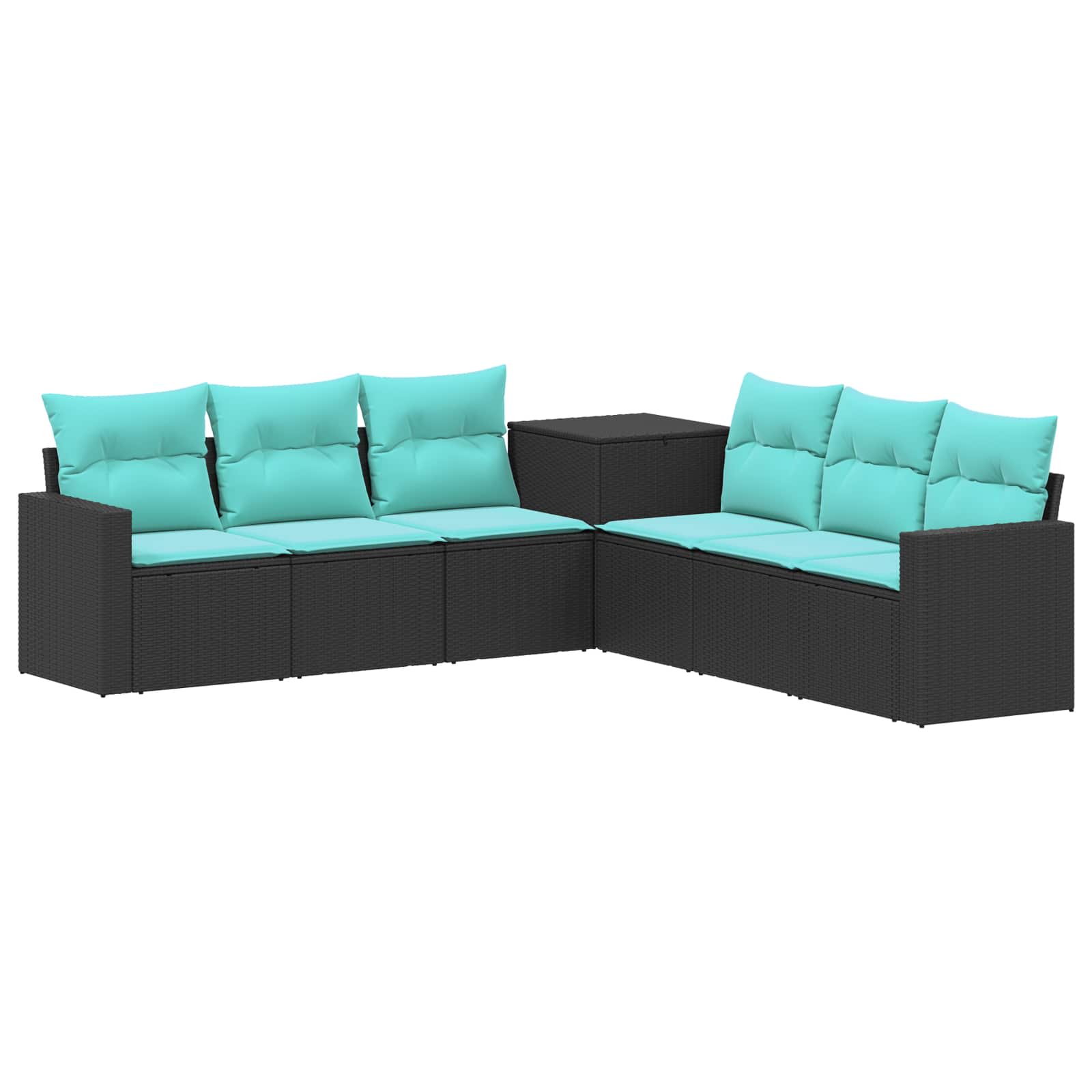 Sofa-set 7 Stk. Schwarz Und Blau 55 X 55 X 69 Cm Vidaxl
