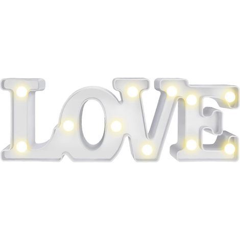 Jolie Veilleuse Led, Lampe De Chevet, Lumière Blanc Chaud, Idéale Pour Une Ambiance Festive, Cadeau D'Anniversaire Ou De Noël (avec Amour)