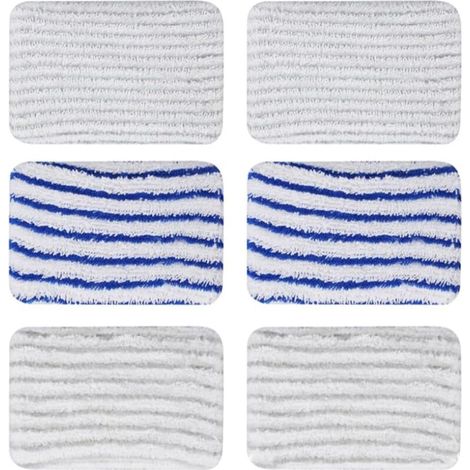 6 Piece Clean And Steam Wipe, Clean And Steam Accessories, Mop For Rowenta Clean & Steam Zr850002 Zr005801 Zr005804 (grey And Blue)
