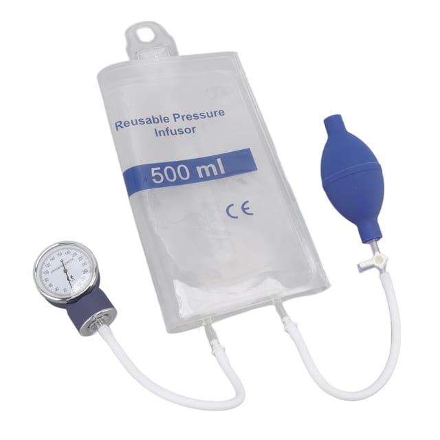 500 Ml Transparenter Druckinfusionsbeutel Mit Metallmanometer Für Die Erste Hilfe