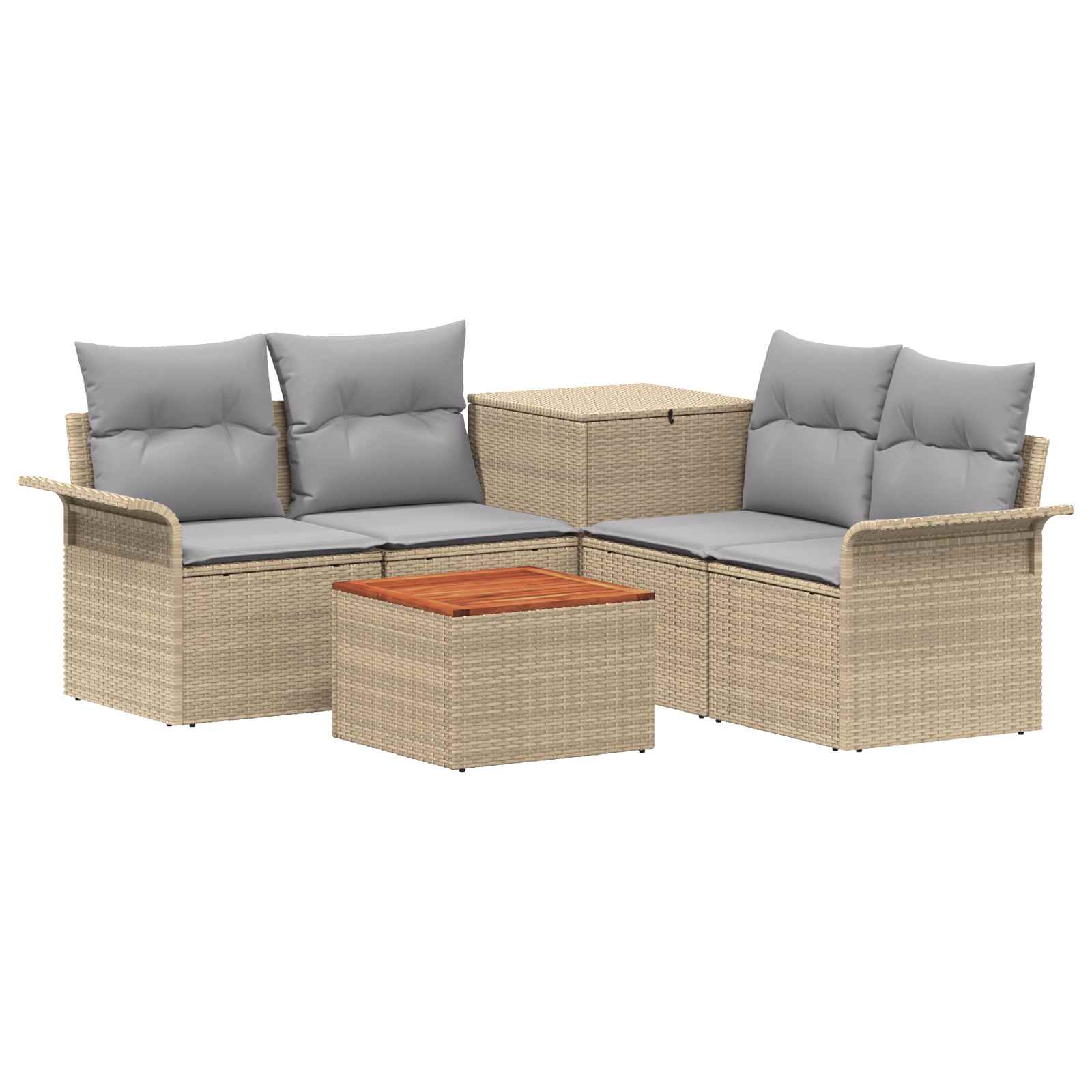 Maison Exclusive - Sofa Set 6 Stk. 4-sitzer Beige Und Hellgrau