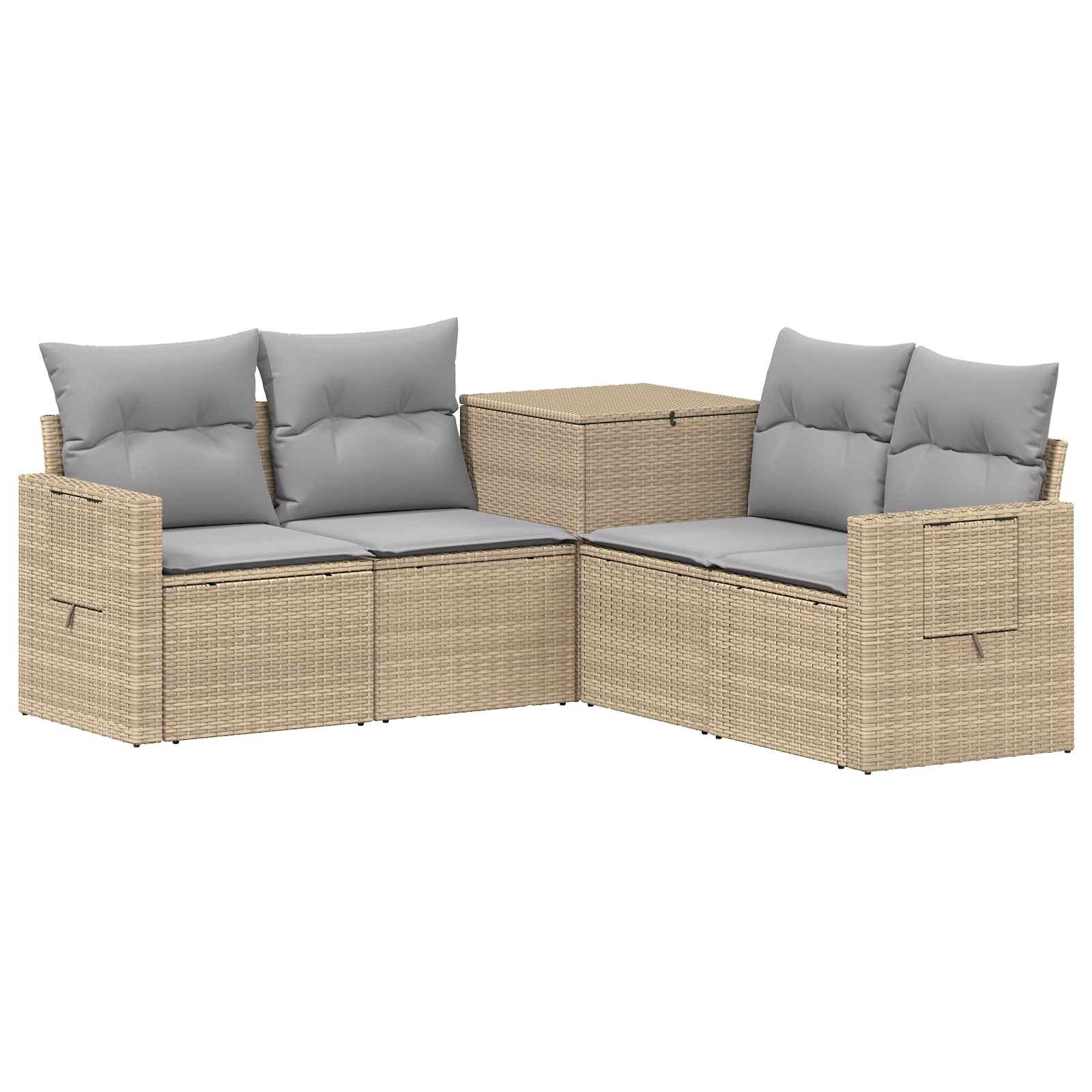 Sofa Set 5 Stk. Beige Und Hellgrau 179 X 179 X 85 Cm Vidaxl