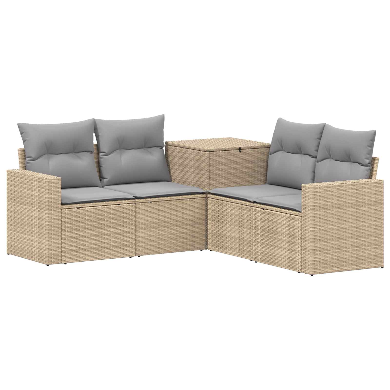 Sofa Set 5 Stk. Beige Und Hellgrau 182,5 X 182,5 X 85 Cm Vidaxl