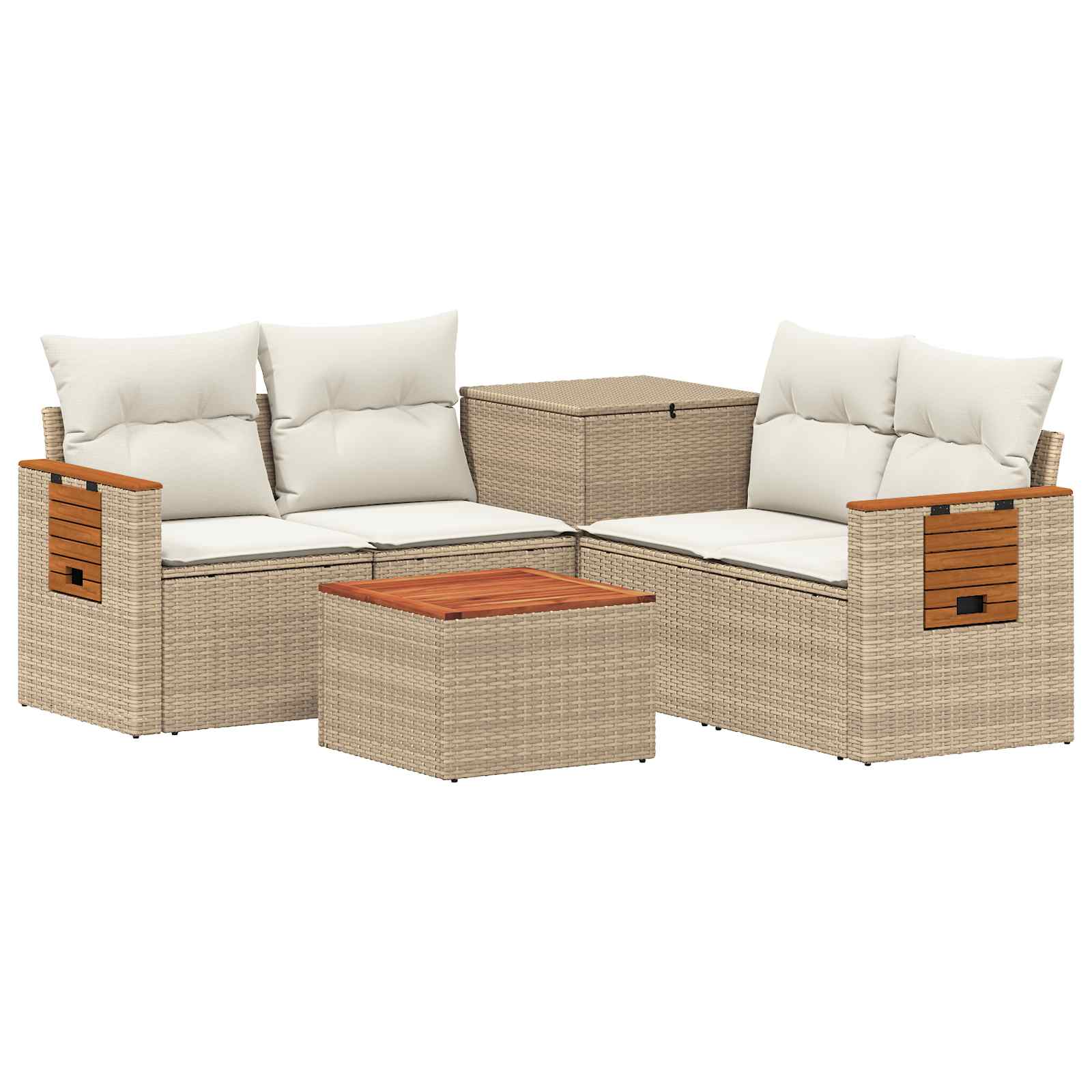 Sofa Set 6 Stk. Beige Und Cremeweiß 55 X 55 X 37 Cm Vidaxl