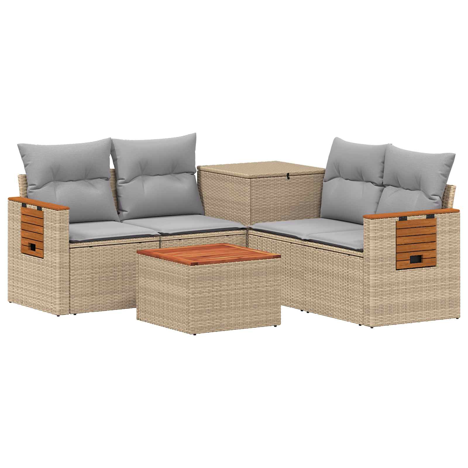 Sofa Set 6 Stk. Beige Und Hellgrau 55 X 55 X 37 Cm Vidaxl