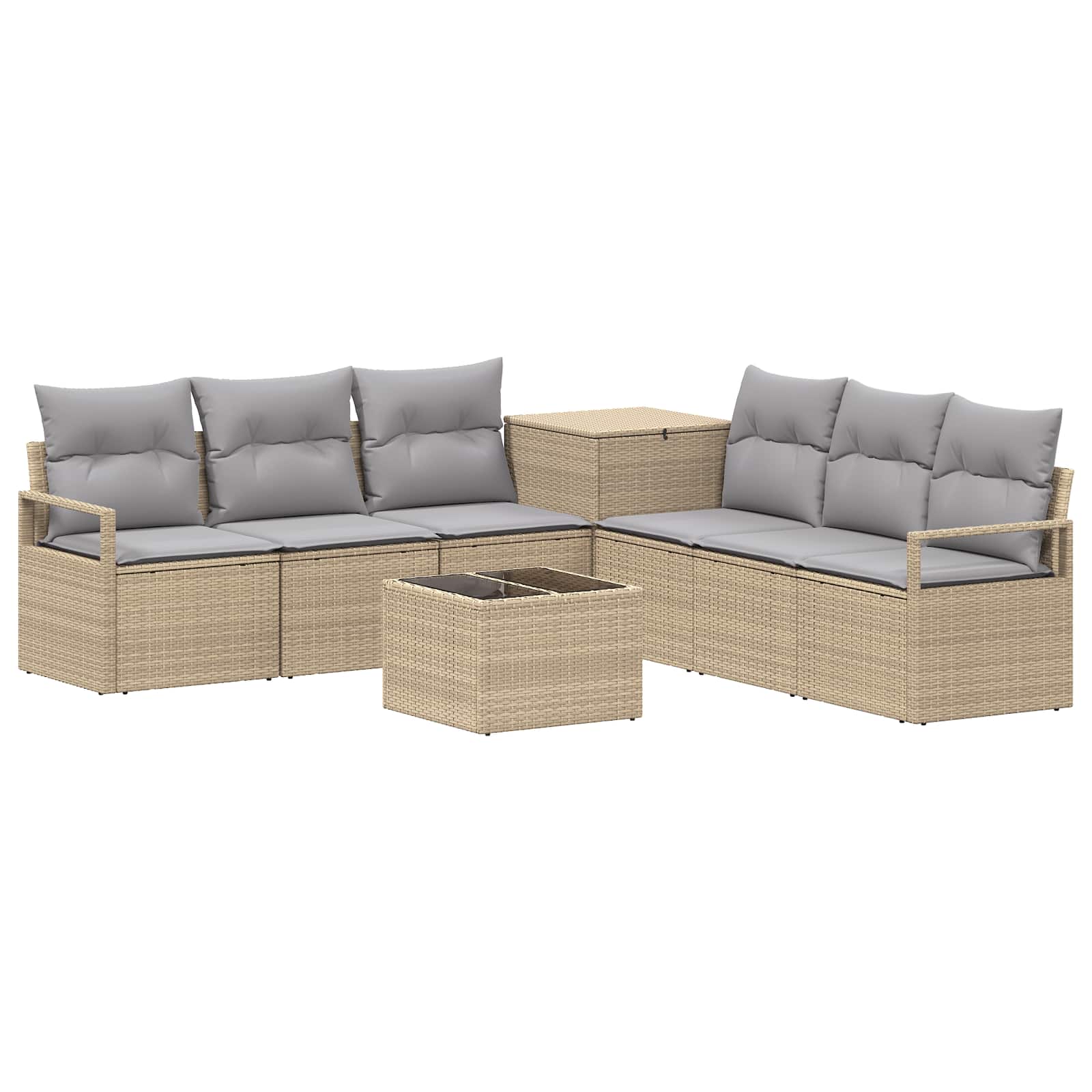 Sofa Set 8 Stk. Beige Und Hellgrau 55 X 55 X 37 Cm Vidaxl