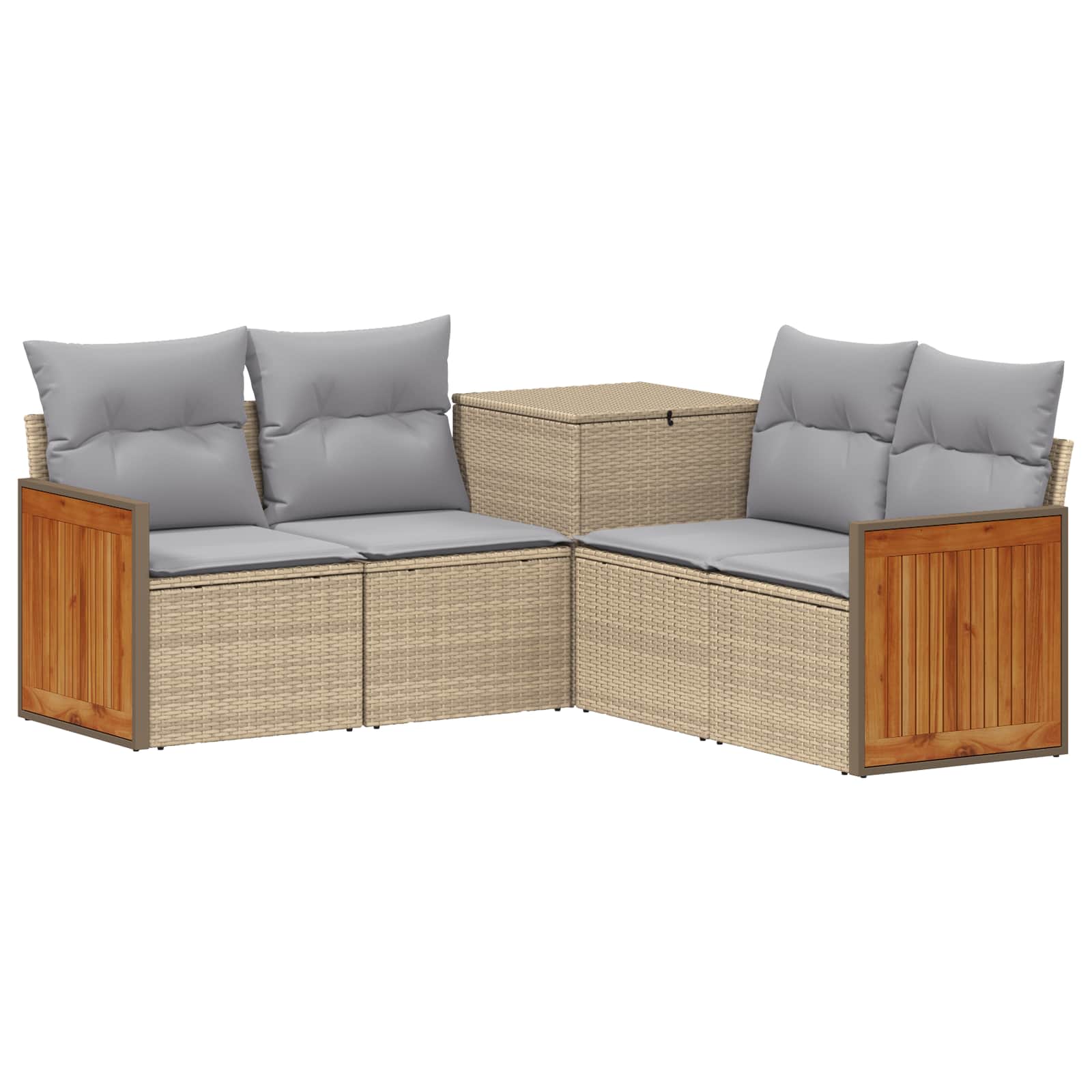 Sofa Set 5 Stk. Beige Und Hellgrau 176 X 176 X 85 Cm Vidaxl