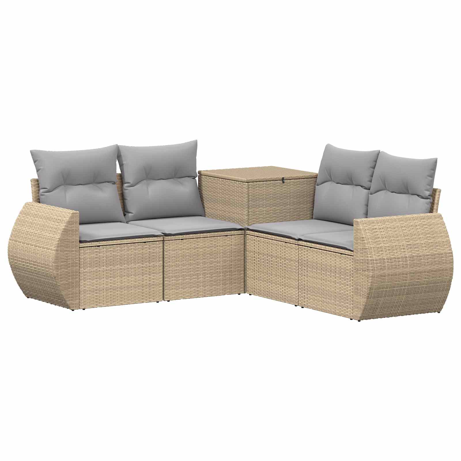 Sofa Set 5 Stk. Beige Und Hellgrau 188 X 188 X 85 Cm Vidaxl