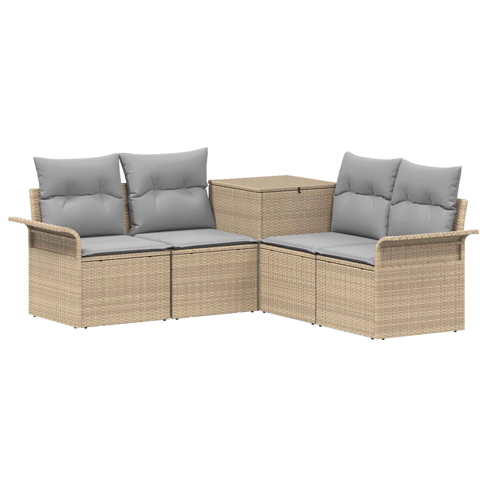 Sofa Set 5 Stk. Beige Und Hellgrau 187,5 X 187,5 X 85 Cm Vidaxl