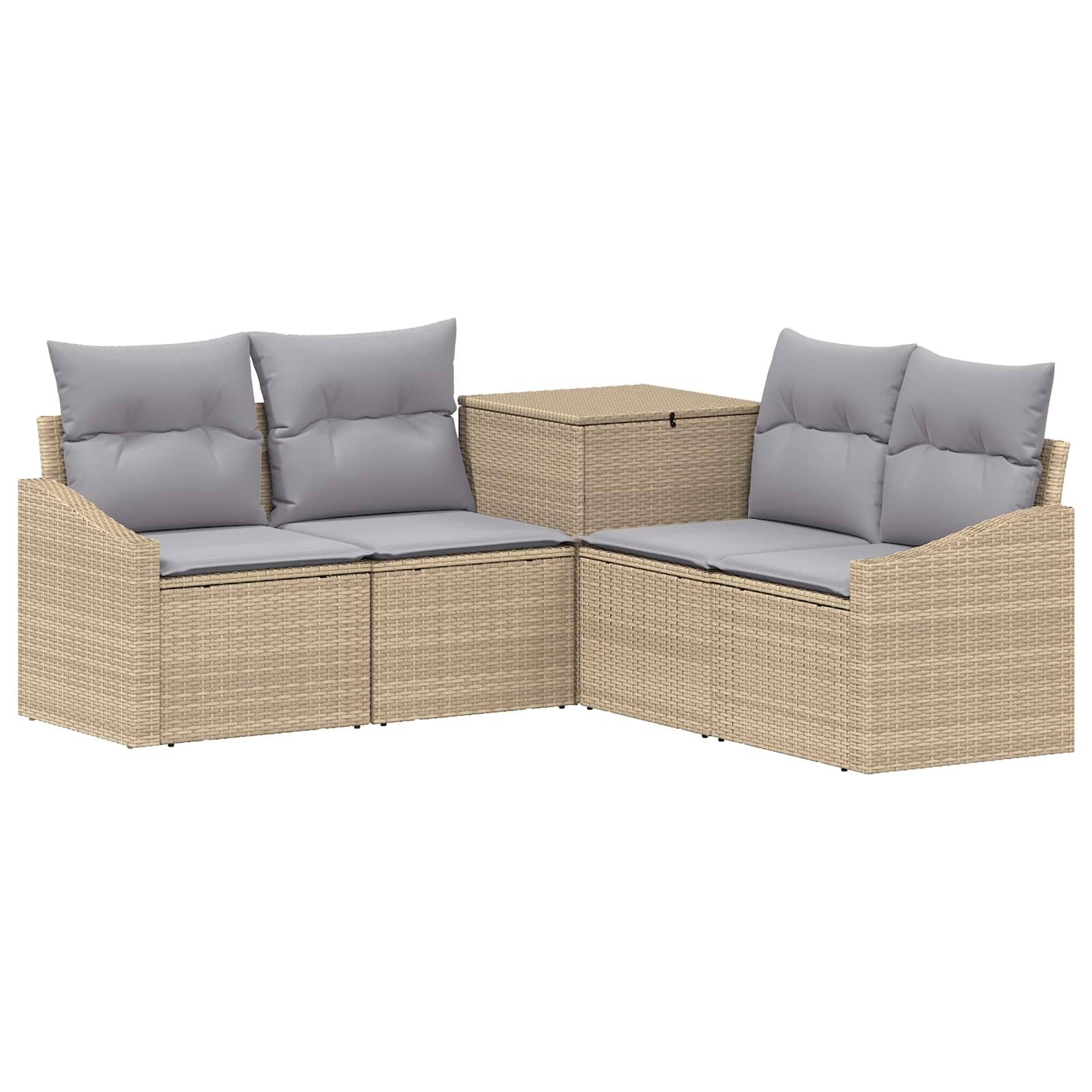 Sofa Set 5 Stk. Beige Und Hellgrau 178,5 X 178,5 X 85 Cm Vidaxl