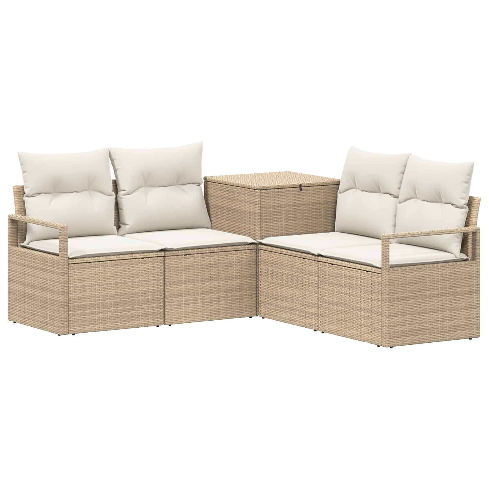 Sofa Set 5 Stk. Beige Und Cremeweiß 177 X 177 X 85 Cm Vidaxl