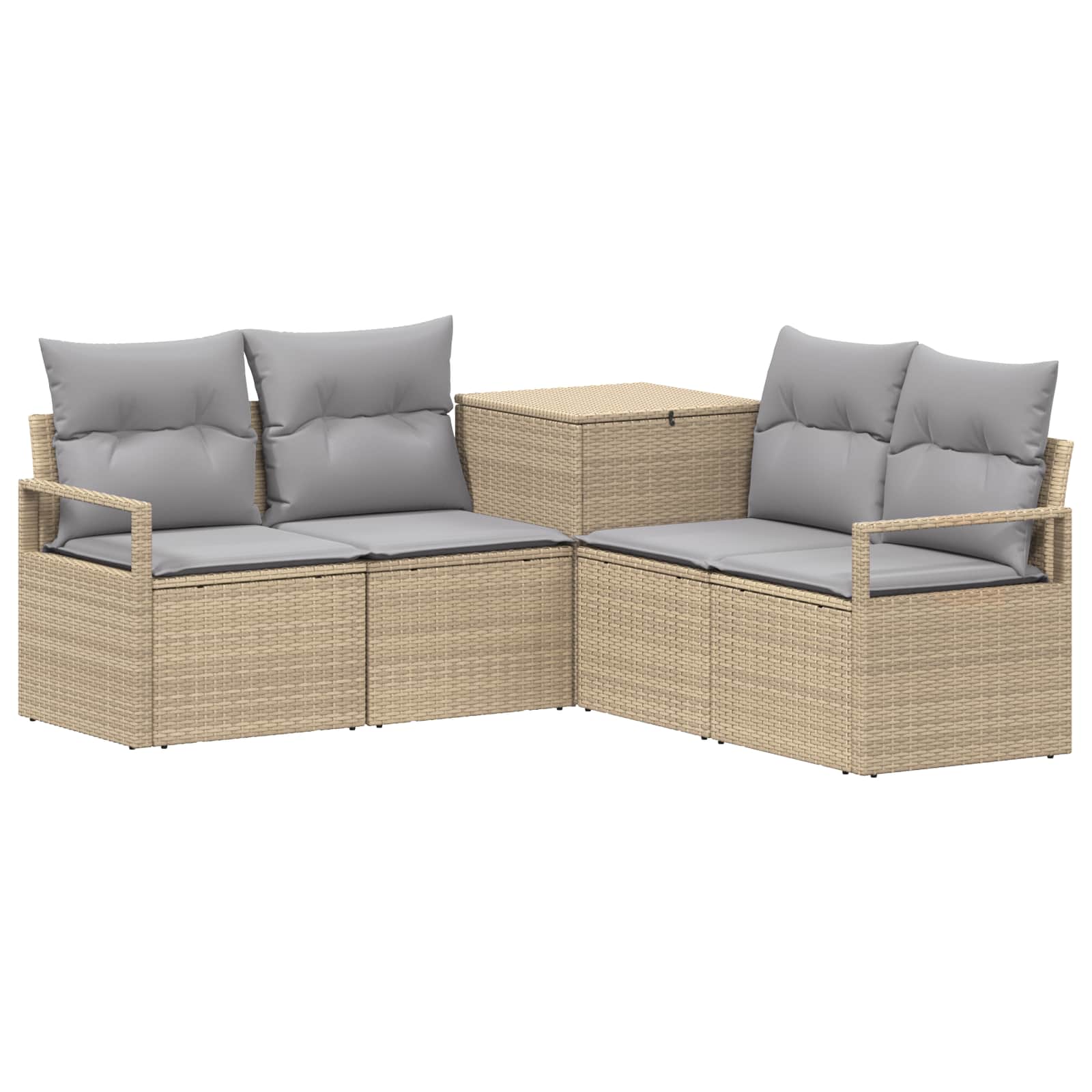 Sofa Set 5 Stk. Beige Und Hellgrau 177 X 177 X 85 Cm Vidaxl