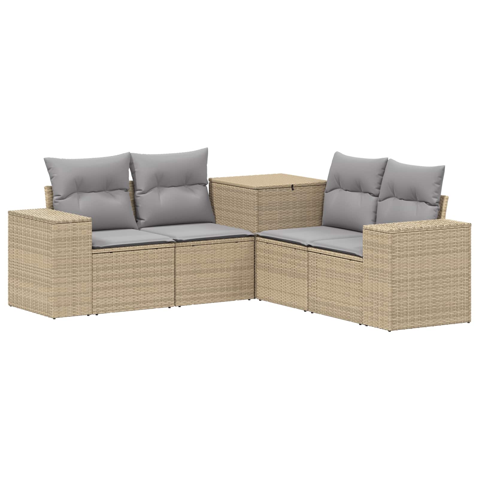 Sofa Set 5 Stk. Beige Und Hellgrau 200 X 200 X 85 Cm Vidaxl