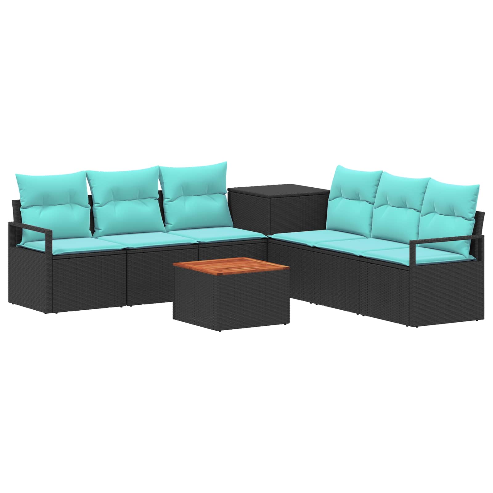 Sofa Set 8 Stk. Schwarz Und Blau 55 X 55 X 37 Cm Vidaxl