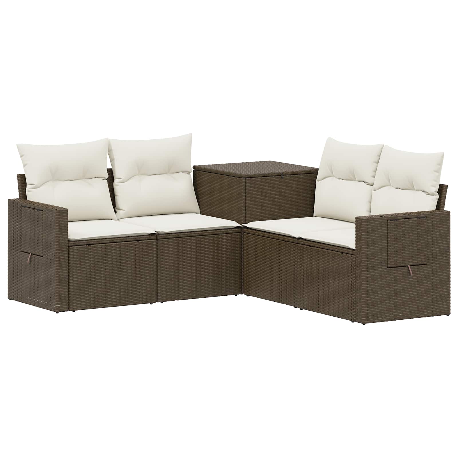 Sofa Set 5 Stk. Braun Und Creme Weiß 179 X 179 X 85 Cm Vidaxl
