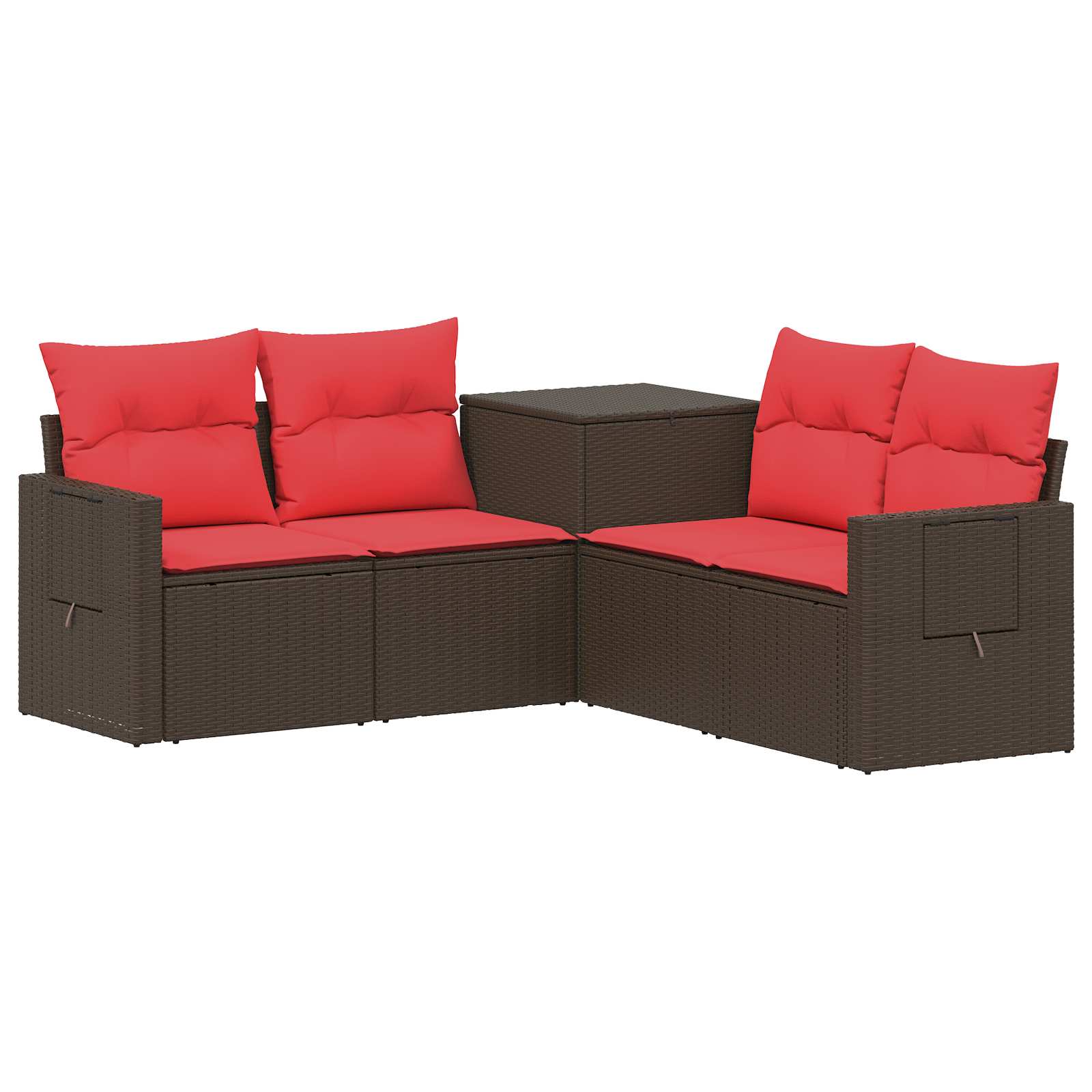Sofa Set 5 Stk. Braun Und Rot 179 X 179 X 85 Cm Vidaxl