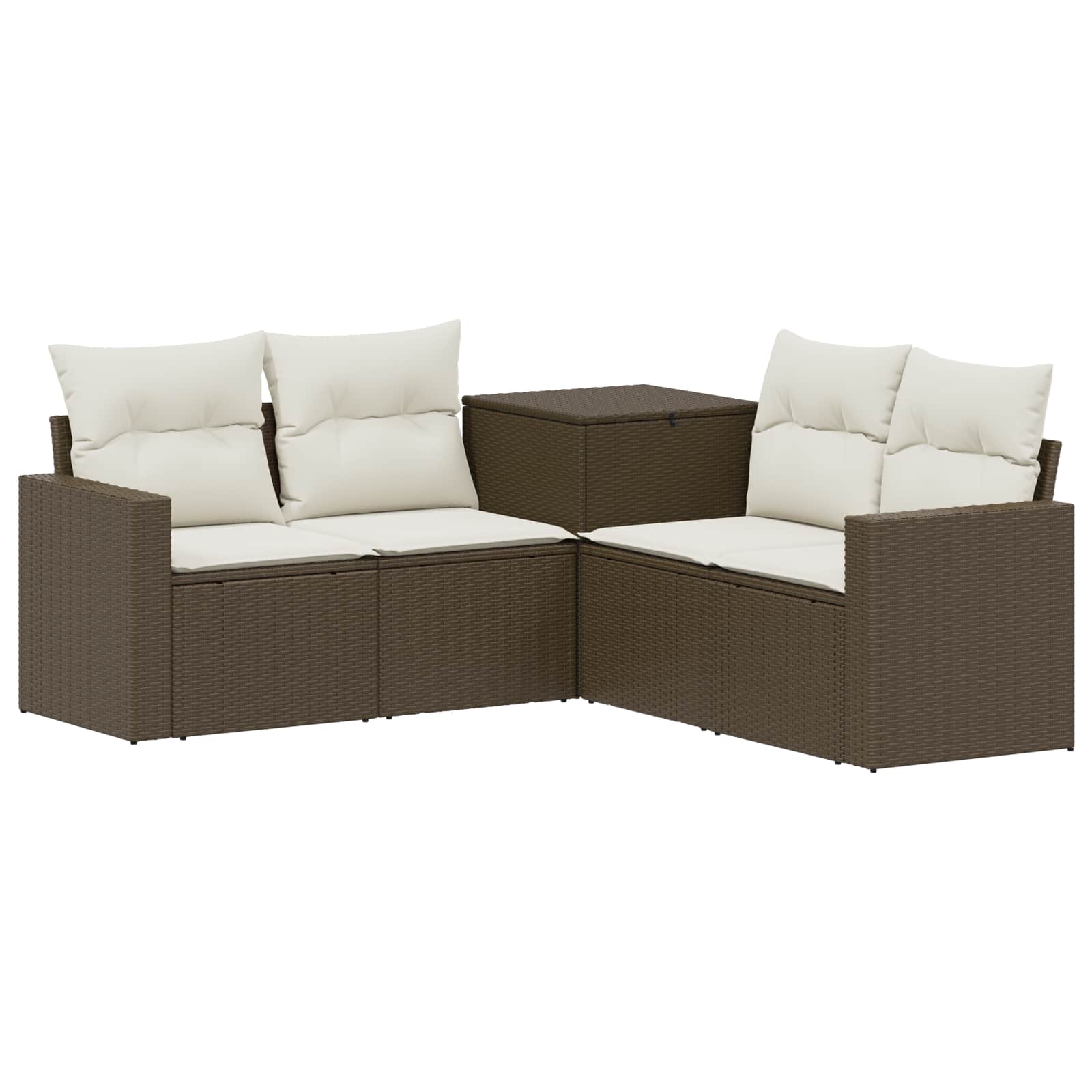 Sofa Set 5 Stk. Braun Und Creme Weiß 182,5 X 182,5 X 85 Cm Vidaxl