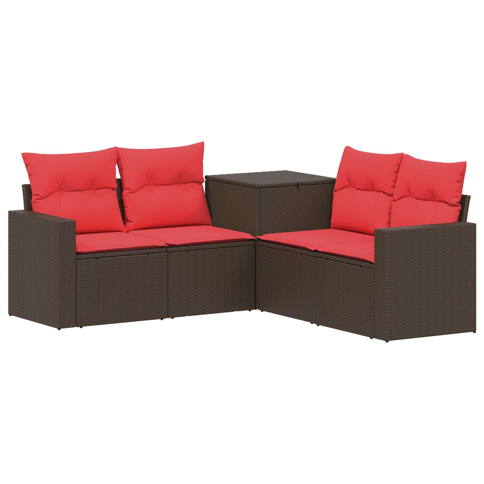 Sofa Set 5 Stk. Braun Und Rot 182,5 X 182,5 X 85 Cm Vidaxl