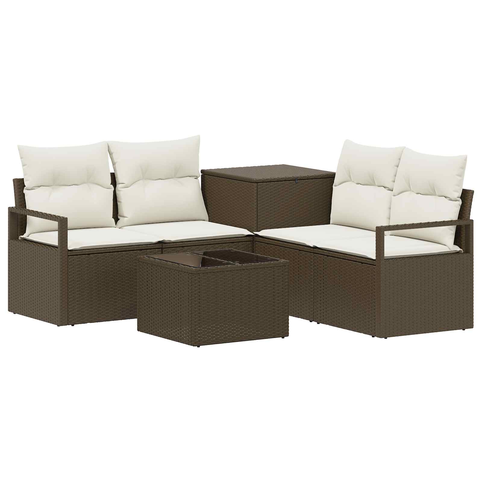 Sofa Set 6 Stk. Braun Und Creme Weiß 55 X 55 X 37 Cm Vidaxl