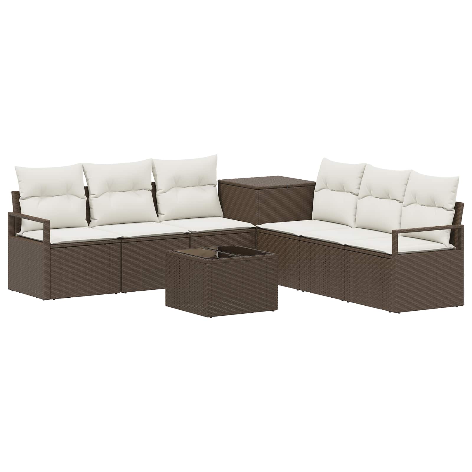 Sofa Set 8 Stk. Braun Und Creme Weiß 55 X 55 X 37 Cm Vidaxl