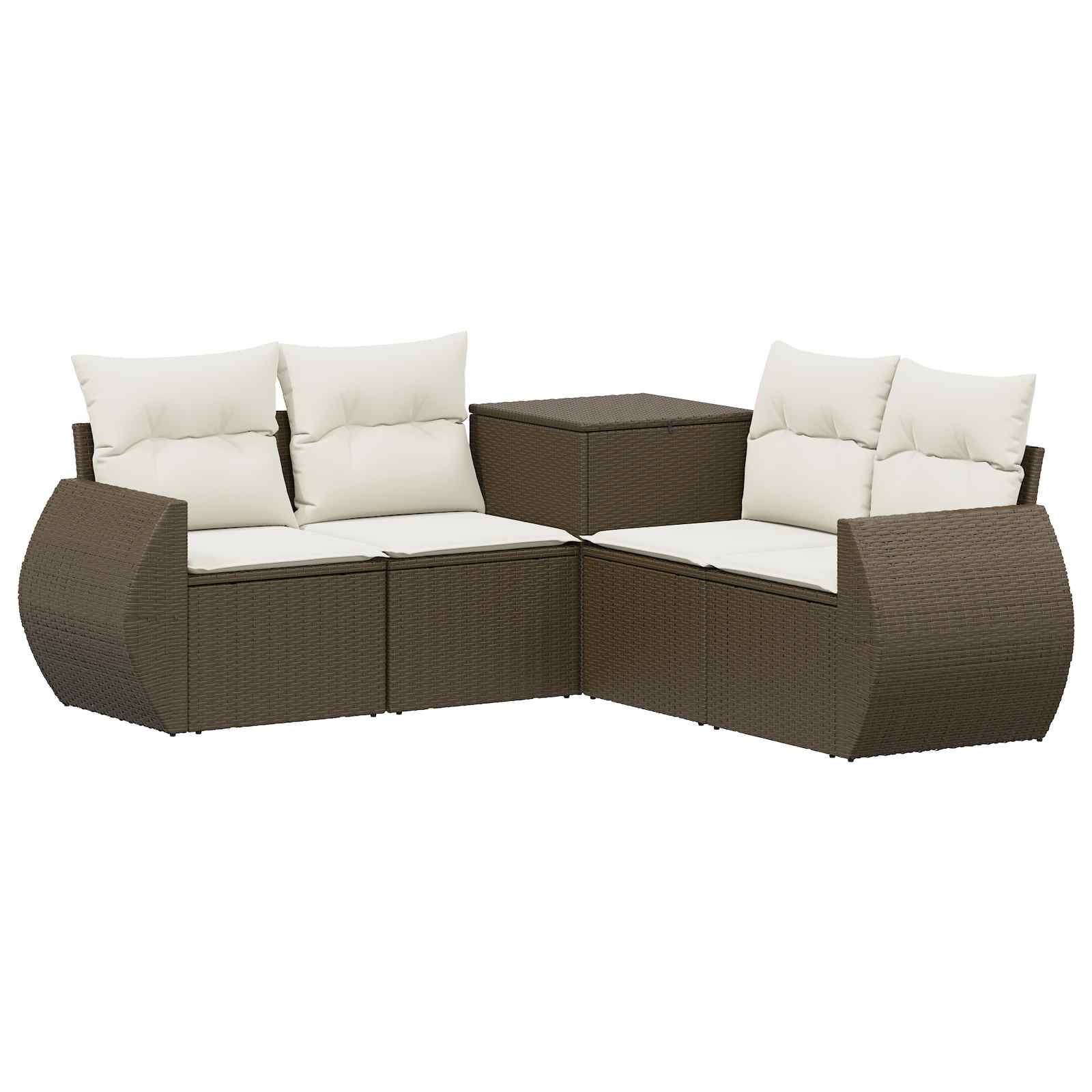Sofa Set 5 Stk. Braun Und Creme Weiß 188 X 188 X 85 Cm Vidaxl