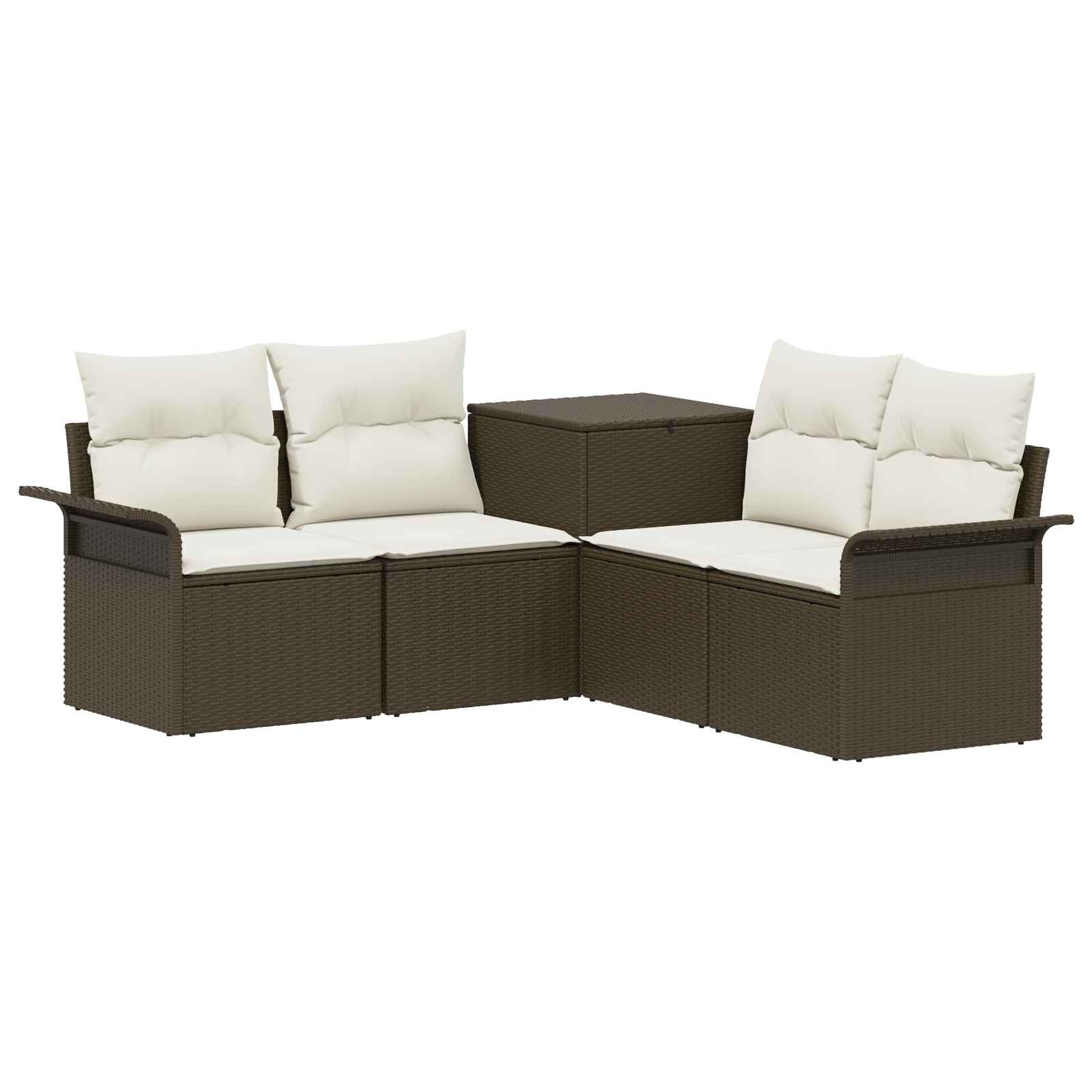 Sofa Set 5 Stk. Braun Und Creme Weiß 187,5 X 187,5 X 85 Cm Vidaxl