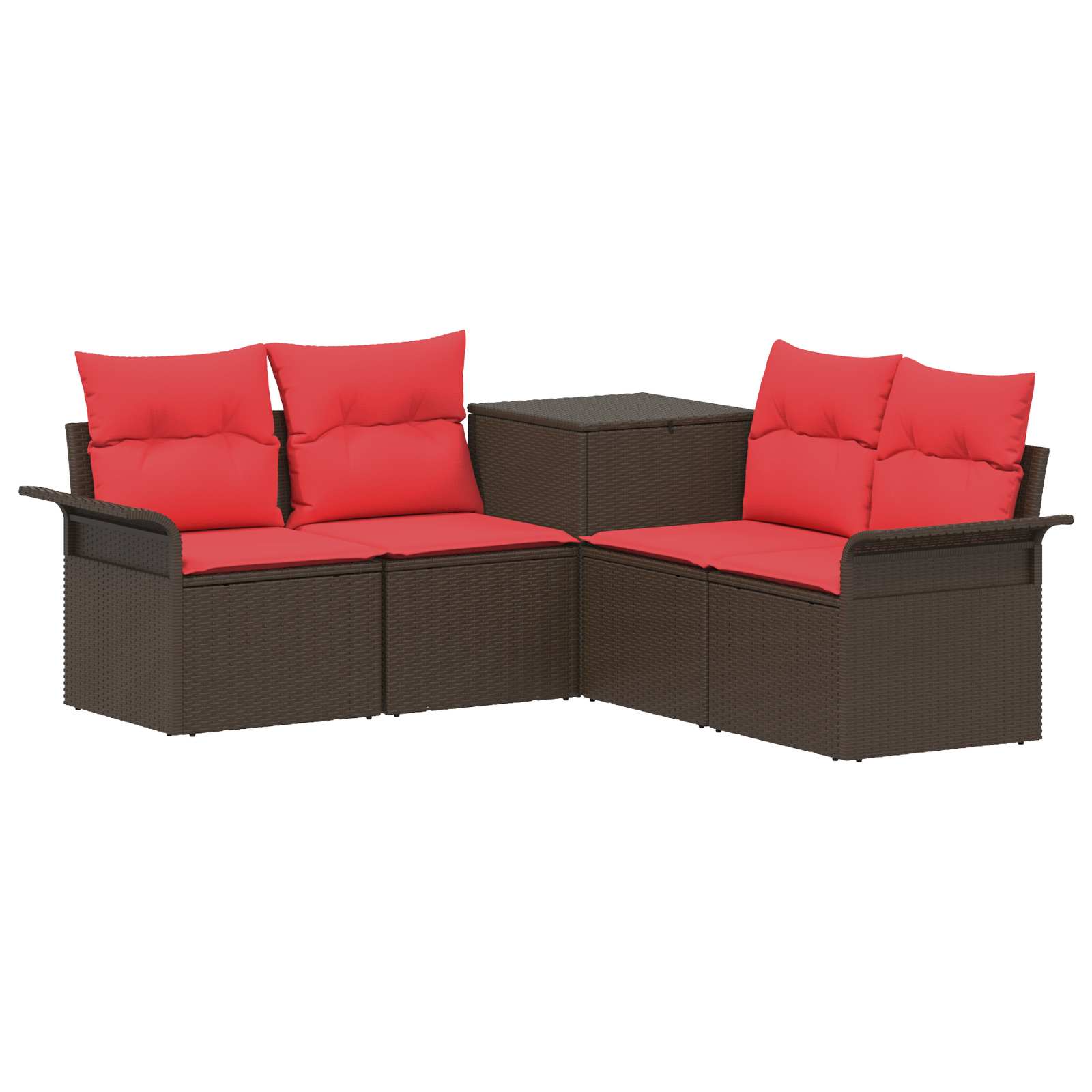 Sofa Set 5 Stk. Braun Und Rot 187,5 X 187,5 X 85 Cm Vidaxl